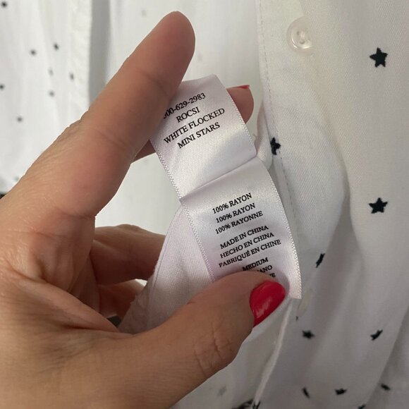 RAILS White Rocsi Mini Stars Button Down Shirt Sz M - Picture 7 of 8